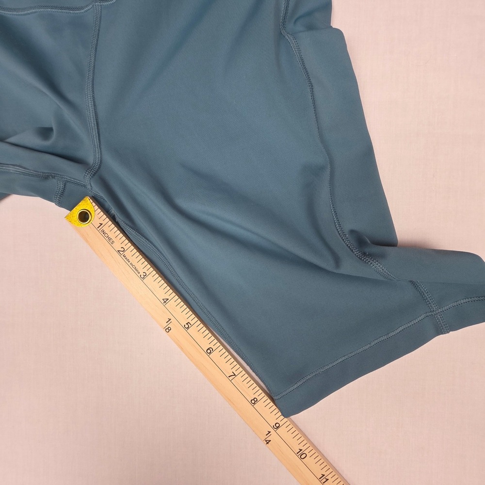Athleta Ultimate Stash Pocket 9" Biker Shorts M Teal Womens High Rise Athletic - Picture 6 of 8